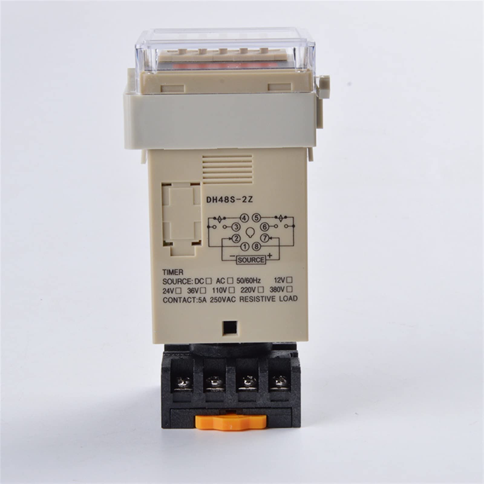 AERBNYEQP DH48S-2Z 2Z Delay Relay Time with Socket AC110V AC220V DC24V DC12V 8 Pins Timer 1Pcs(AC110V)