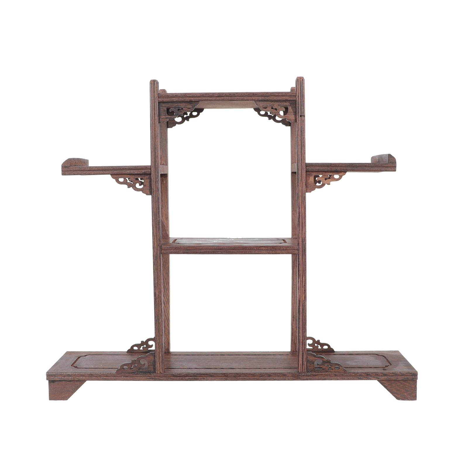Étagère de rangement antique en bois massif marron pour un intérieur élégant