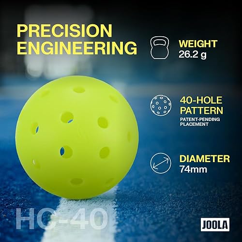Miniatura 3 de JOOLA HC-40 - Pelotas de pickleball para canchas duras con tubo de almacenamiento  Pelotas aprobadas por USAP para juego de torneos  Paquete de 3 o