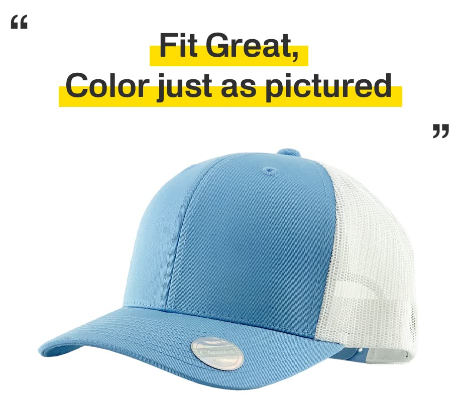 Image of Classic 6 Panel Cotton Twill Mesh Trucker Cap Hat Adjustable Snapback Hat