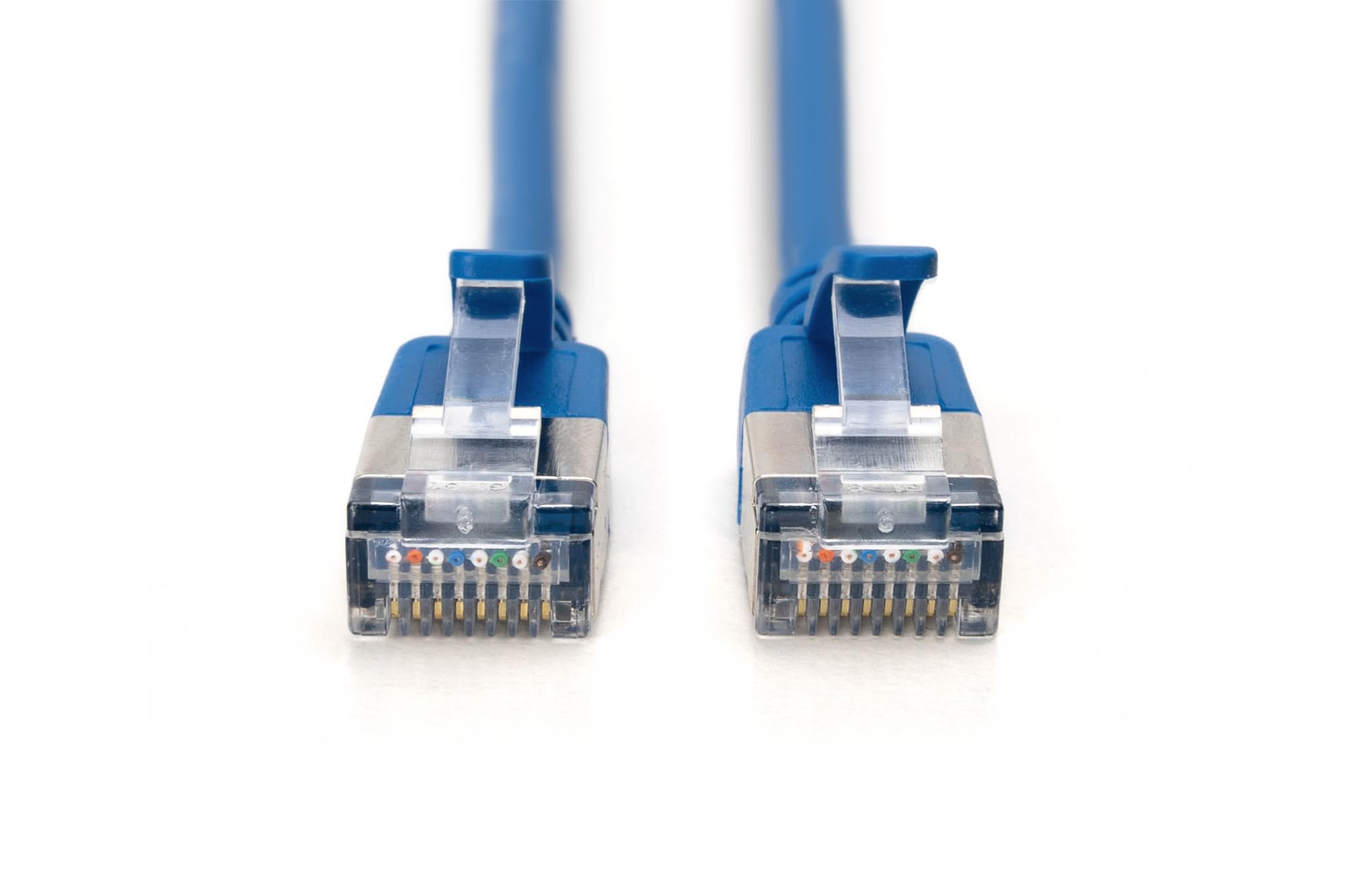 DIGITUS Câble LAN Cat 6A – 5 m – 10 pièces – Slim – F/FTP – Bleu | 10 Gbit/s – Blindé – PoE+ – AWG 32/7 – LSZH – Câble réseau RJ45 – Compatible Cat 6 et Cat 7