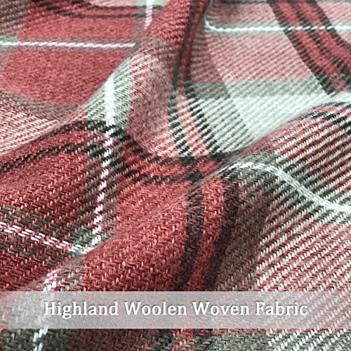 always4u-Plaid-Curtains-Highland-Woolen-Look-Modern-Classic-Window-Drapes-Red-Check-Tartan-Curtains-for-Living-Room-Bedroom-2-Panels-Burgundy-Red-45-63-Inches always4u Plaid Curtains Highland Woolen Look Modern Classic Window Drapes Red Check Tartan Curtains for Living Room Bedroom 2 Panels Burgundy Red 45 63 Inches