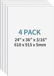 4 Pack Foam Board 24"x36", 3/16 Inch Thickness White Poster Board, Double-Sided Acid-Free Foam
