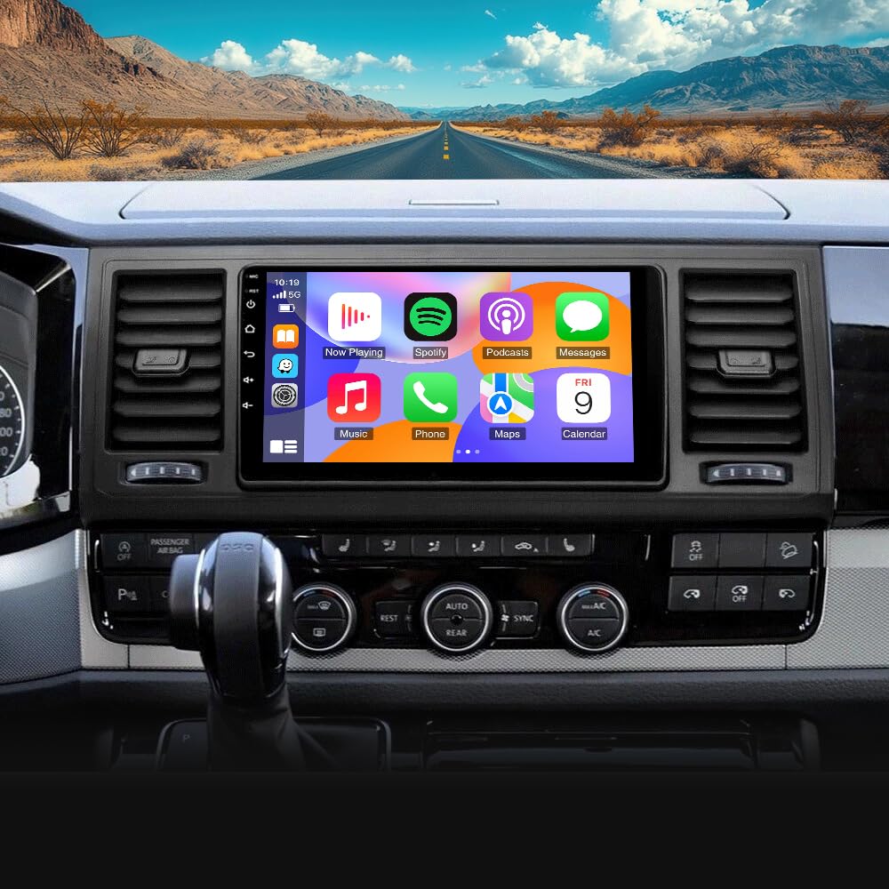 Bezprzewodowe radio samochodowe 4 + 64 G z systemem Android 14, 2 DIN, do T6 Transporter Multivan 2016-2022, 9-calowe radio samochodowe z systemem Android, nawigacją, GPS, WiFi, GPS/FM, radiem, kamerą