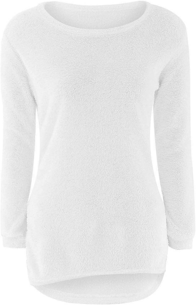 LemonGirl Women's Fashionable Long Sleeve Pullovers Loose Fluffy Fuzzy Jumper Sweater - Image 3
