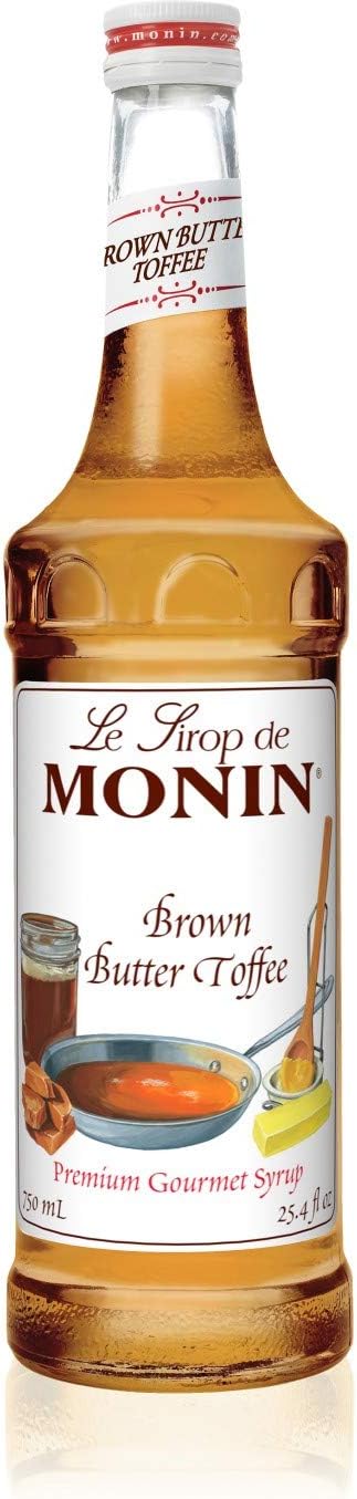 Monin - Brown Butter Toffee Syrup, Rich and Nutty Flavor, Great for Lattes, Iced Coffees, & Milkshakes, Vegan, Non-GMO, Gluten-Free (750 ml)