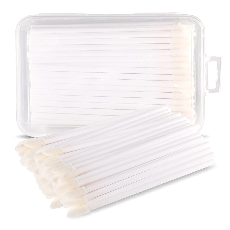 Hastes para cuidados de piercing AccGin com pontas de esponja de microfibra, 50 unidades