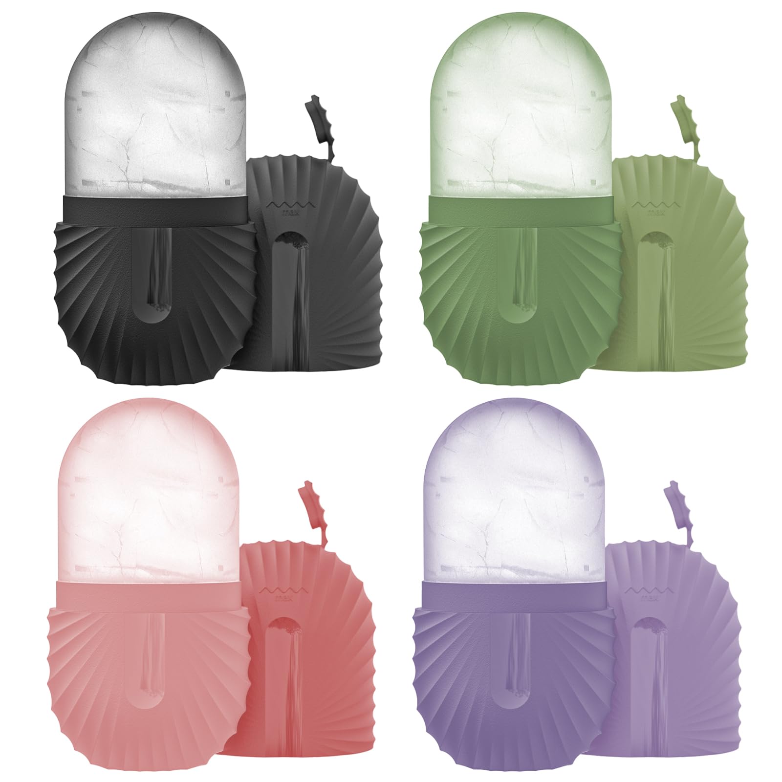 Vegena 4 rodillos faciales de hielo, rodillo facial de silicona, rodillo facial facial, masaje facial, antienvejecimiento, antienvejecimiento, anillos oscuros, reduce el dolor muscular