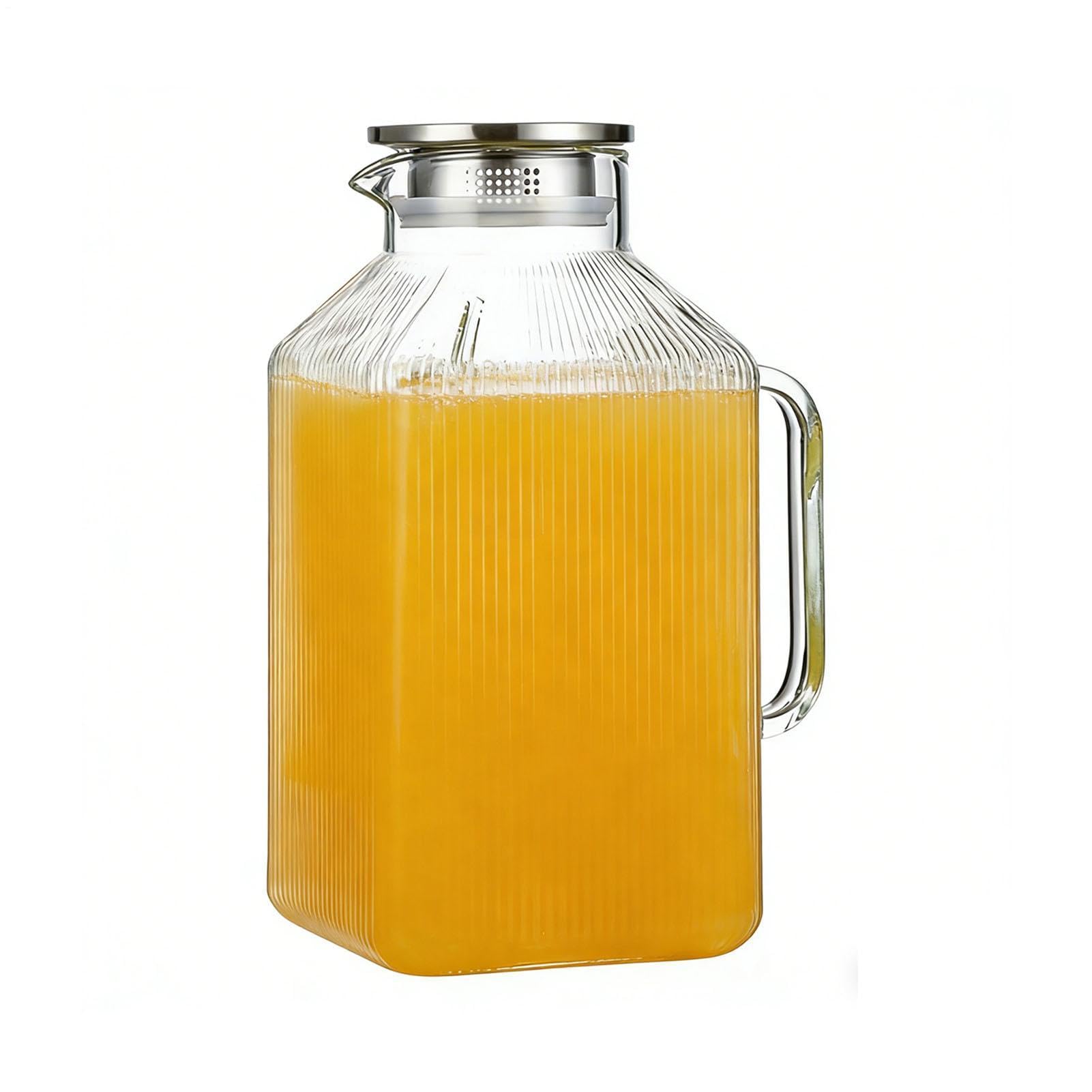 Glaskaraffe für Wasser, transparent, 3,8 l, mit einem so großen | Spenderkanne für Getränke, Kaffee, Limonada-Tee, Tee, kalte Getränke, Kaffee und andere kalte Getränke und vieles mehr