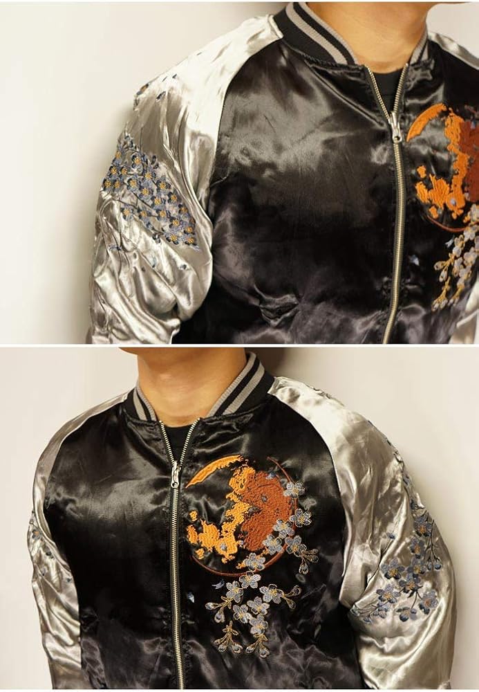 Amazon | 絡繰魂(カラクリダマシイ) 和柄 スカジャン メンズ 粋 総刺繍