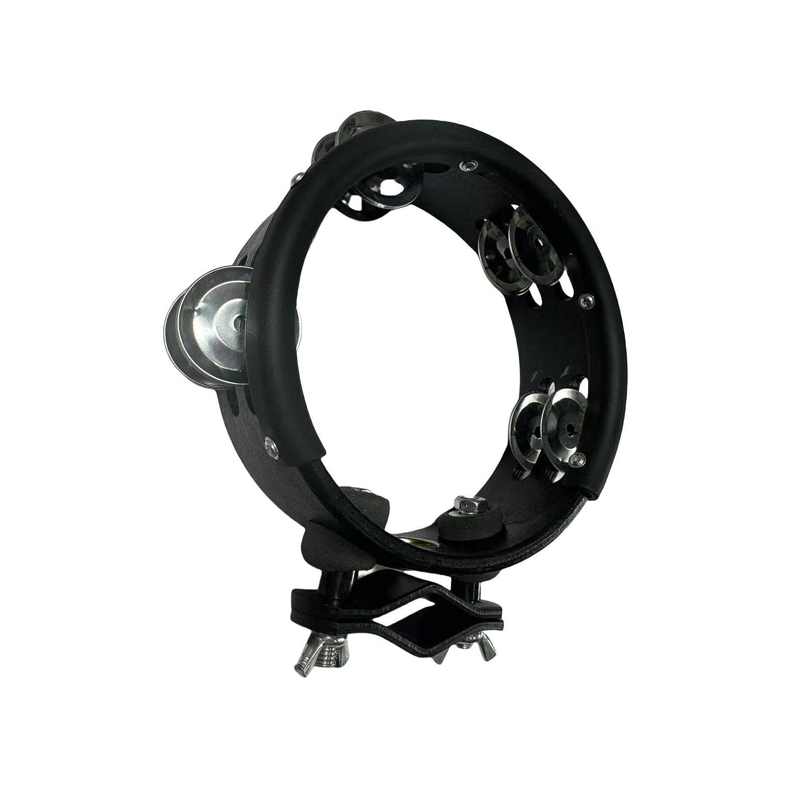 Perkusja Jingle Tamburyn Dance Compact Wedding Party Handheld Tamburyn Czarny