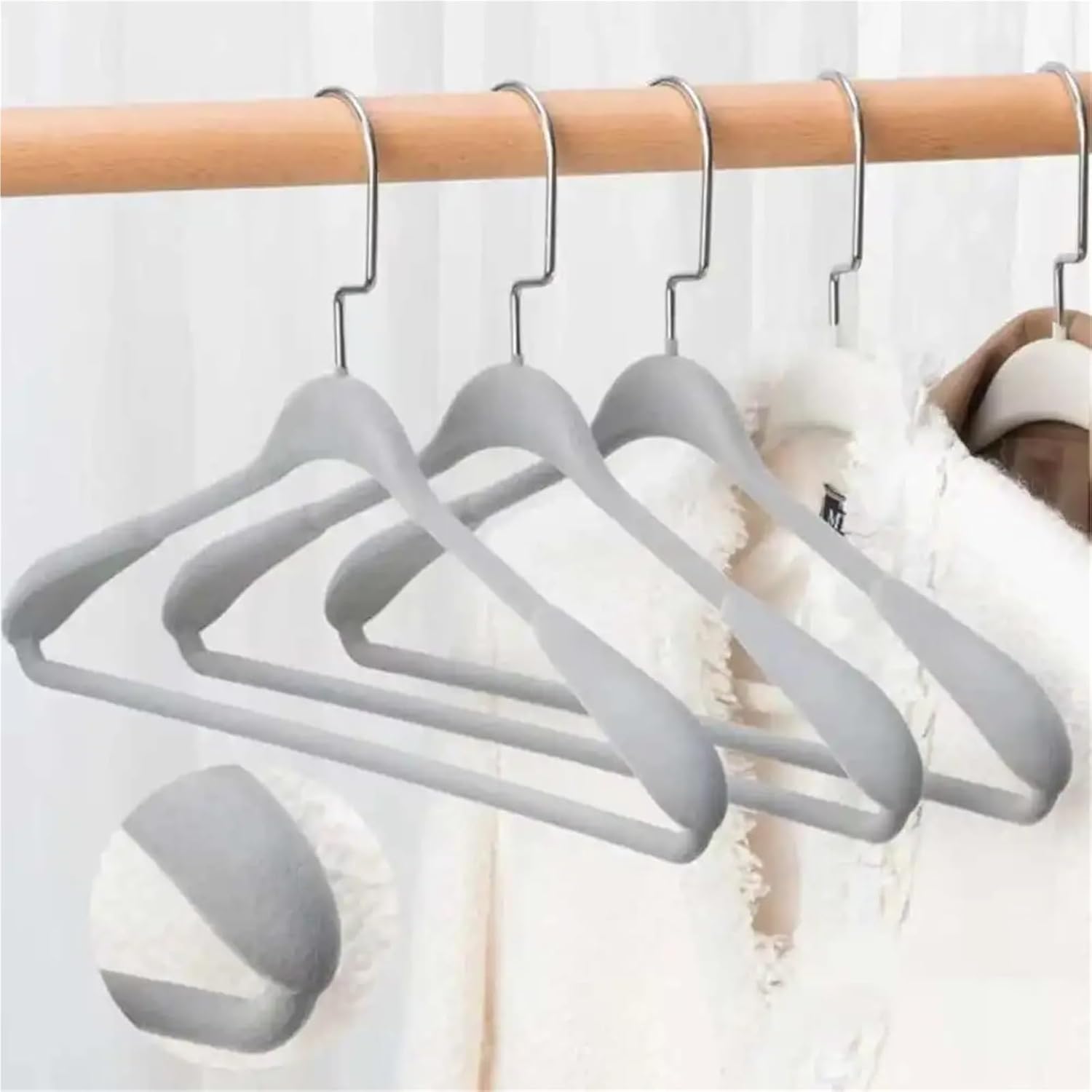 Closet Hangers Hanger 8PCS for Shelf Organizer Garment Non-Slip Hook Suit Without Trace(Beige 8PCS)