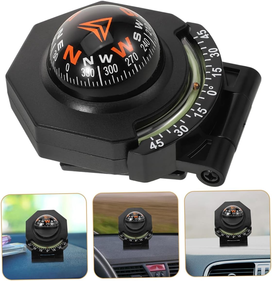 SHINEOFI 2pcs Auto Compass Inclinometer Dashboard Mount Car Guide Ball High Accuracy Navigation Compass for Vehicle and Boat Interior Accessories