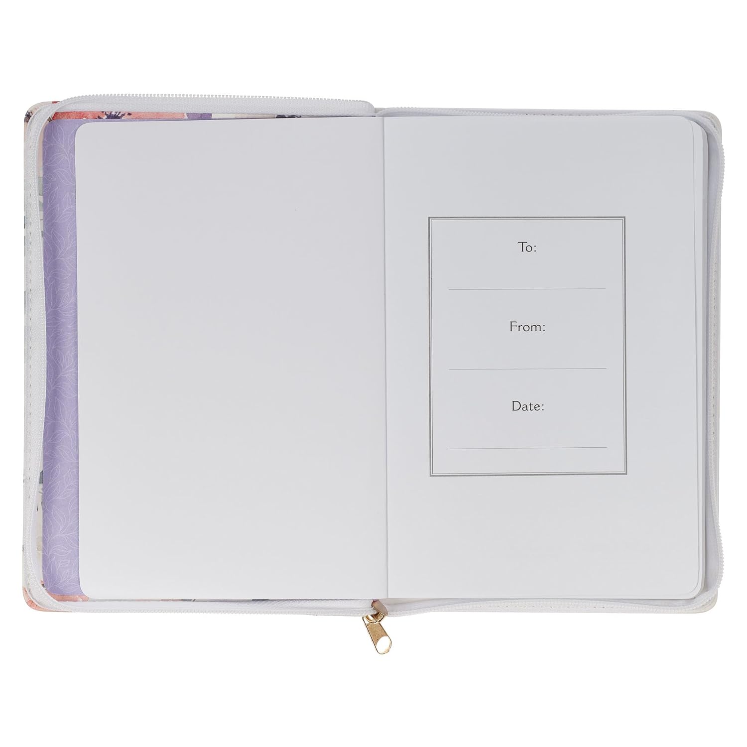 With Love Inspirational Zippered Journal: Love Is Patient Love Is Kind Wide Ruled Notebook, Ivory Vegan Leather Coral Poppy Florals, 336 Lined Pages, (9” x 6.4” x .9”)