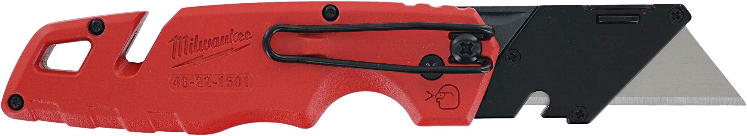 Milwaukee 48-22-1501 Fastback Folding Utility Knife with Wire Stripper, Gut Hook, and Quick Blade Change