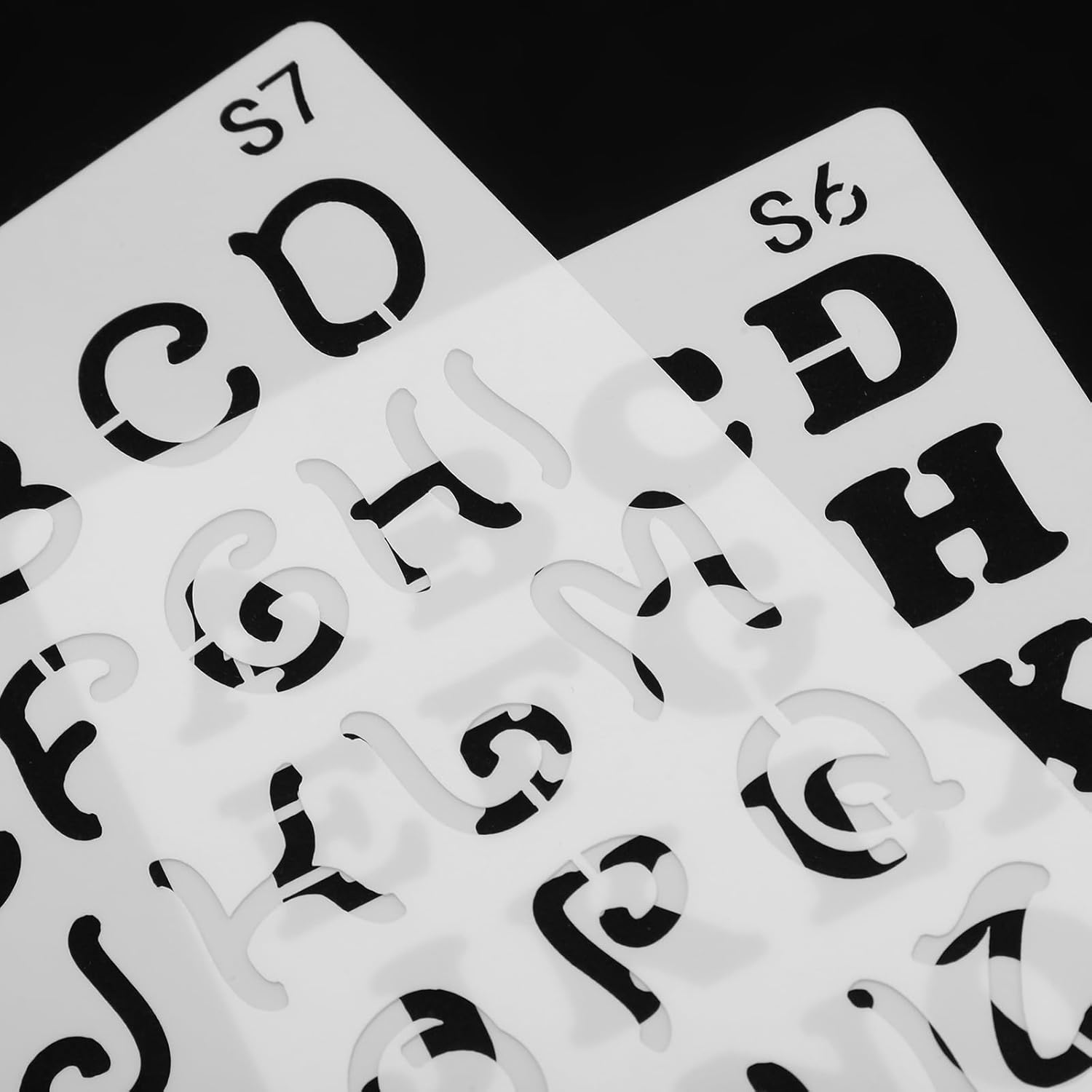 COHEALI 24PCS Hollow Painting Stencils Alphabet Letter Number Templates for Journal Notebook Diary Scrapbooking Crafting Stencils (White)