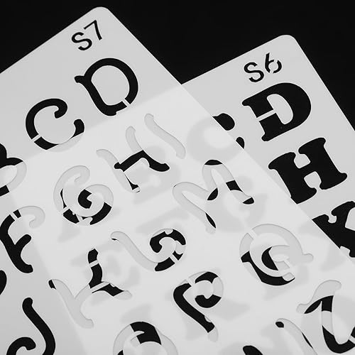 Miniatura 4 de COHEALI 24 plantillas de pintura huecas, plantillas de números de letras del alfabeto, para diario, diario, álbumes de recortes, plantillas para