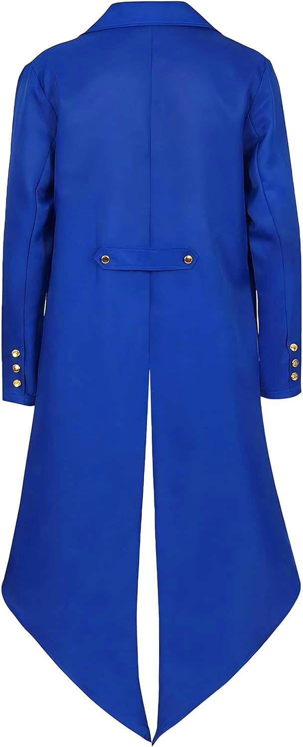 Medieval Clothing Costume,Steampunk Coat Tailcoat Men,Halloween Renaissance Vampire Costumes for Adults - Image 3