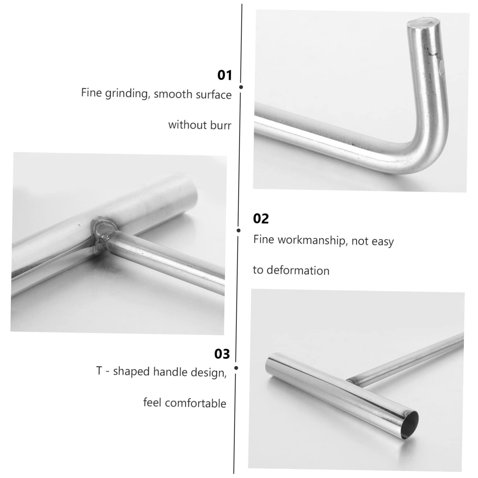 COSMEVIVI Manhole Cover Hook t Shaped Stainless Steel Well Lid Lifter Hand Lifting Tool for Industrial Use