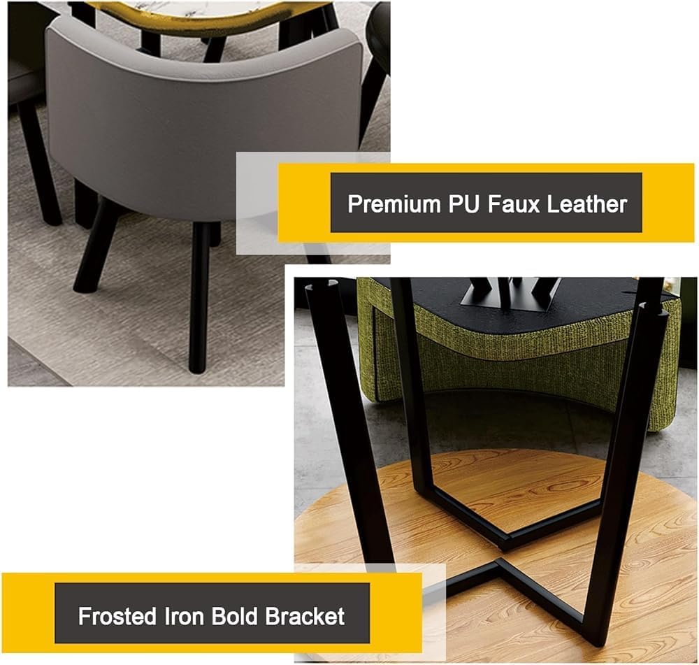 Office Conference Desk PU Faux Leather Chairs Office Reception Room Club Table and Chair Set Reception Table and Chair Combination Negotiation Table Office Shops Meetings Small Round Tables