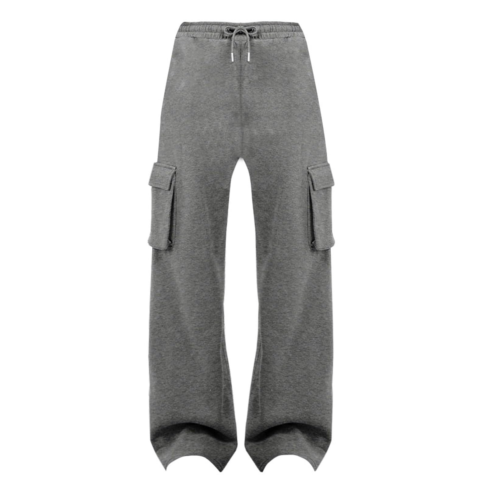 DGZTWLL - Pantaloni cargo da donna, a vita alta, vestibilità ampia, con tasche