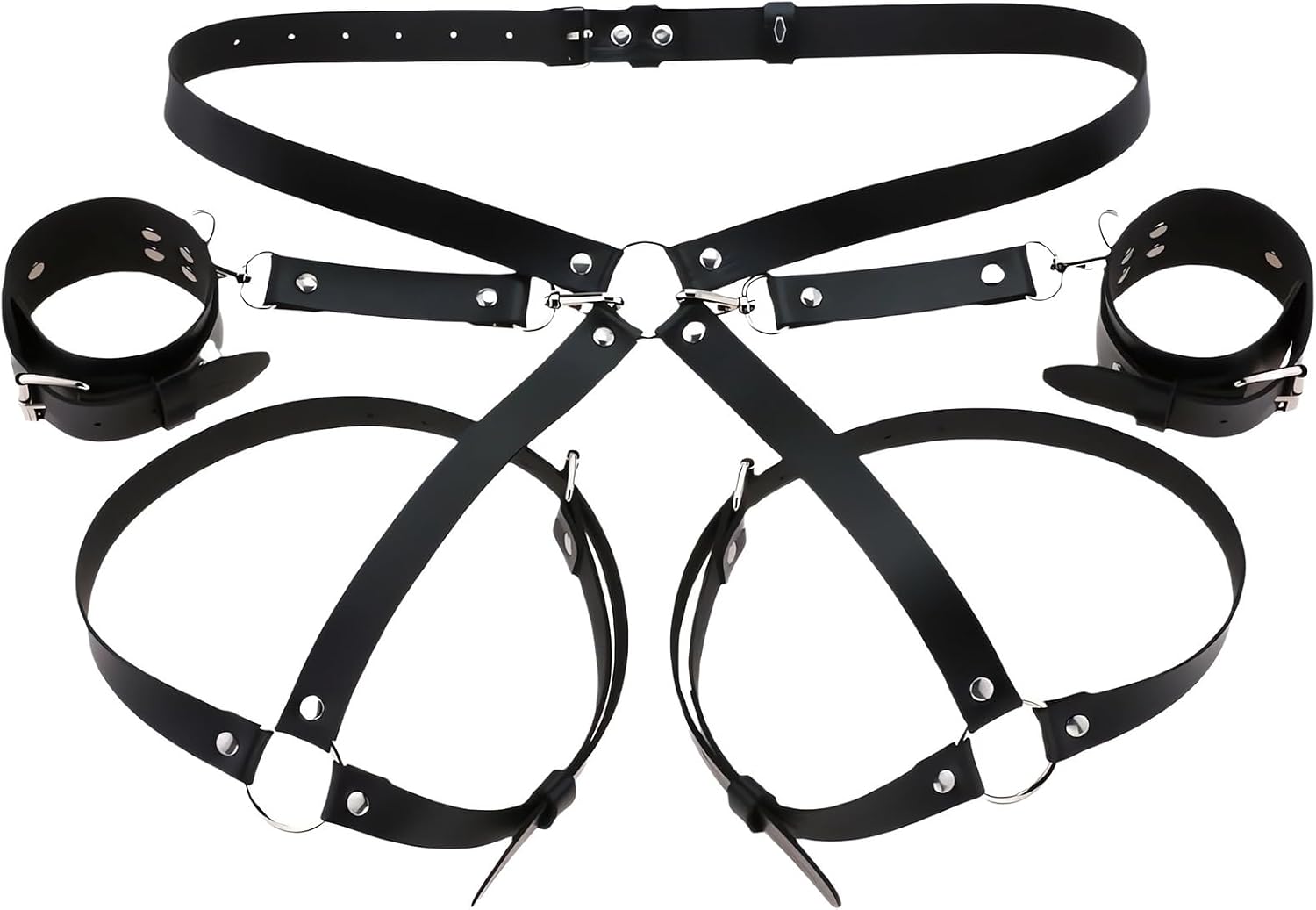 Punk Leather Thigh Harness,Punk Waist Chain Belt for Women's and Girls' Jewelry Belt Body Chains for Halloween Harness Belts for Woman Leg Harness for Woman Harness top Thigh Garters for Women BDSM