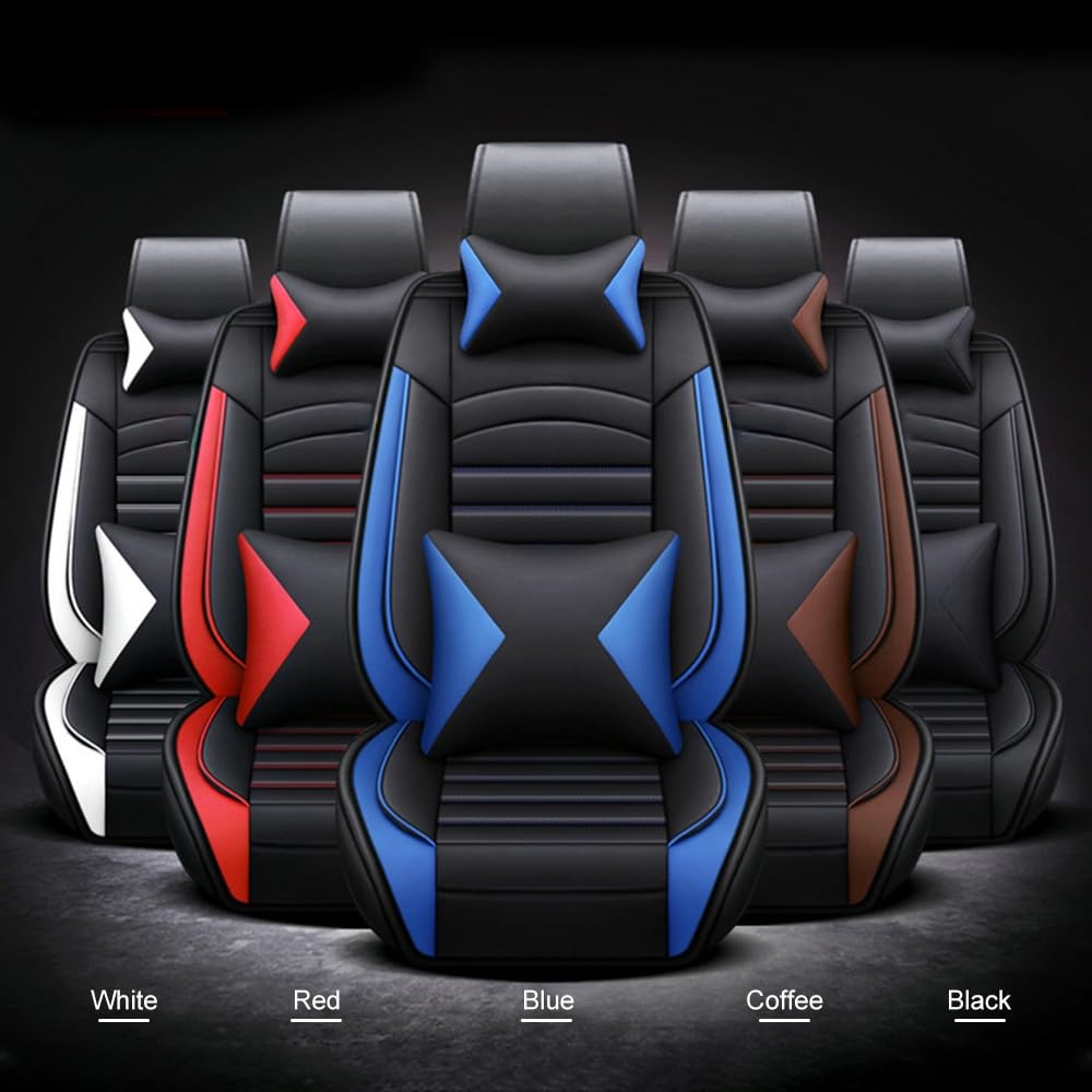 Funda de Asiento de Coche para Skoda Karoq 2018-2027 | Incluye 2 reposacabezas y 2 apoyo lumbar. Tela transpirable todo clima, protege asientos del desgaste diario.