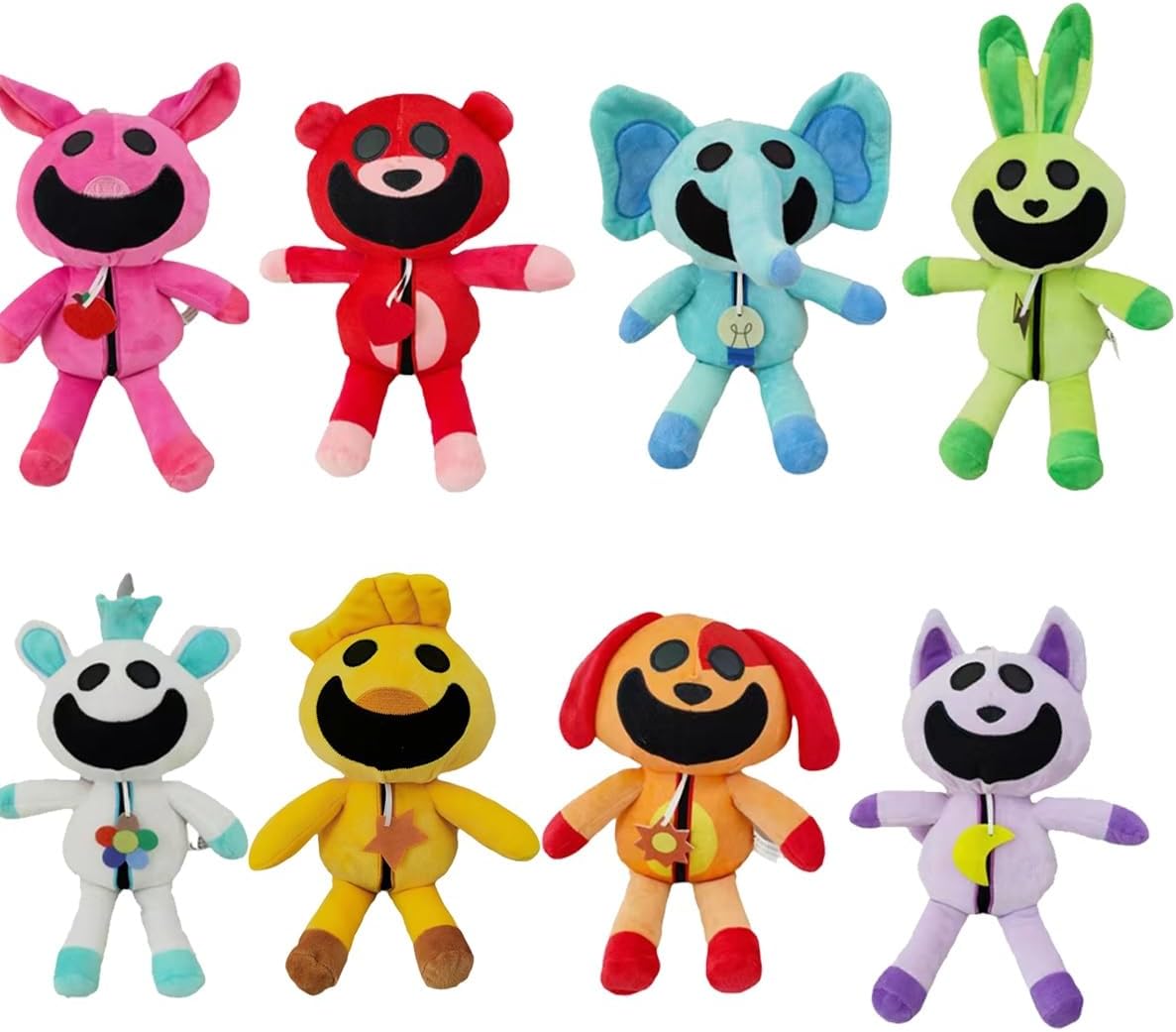 Smiling Critters Catnap Plush Set,Cartoon Monster Game Series Doll,Green Bunny/Dogday/Pickypiggy/Bubba Bubbaphant/Kickinchicken/Craftycorn/Critters (Size : N/8Pcs)