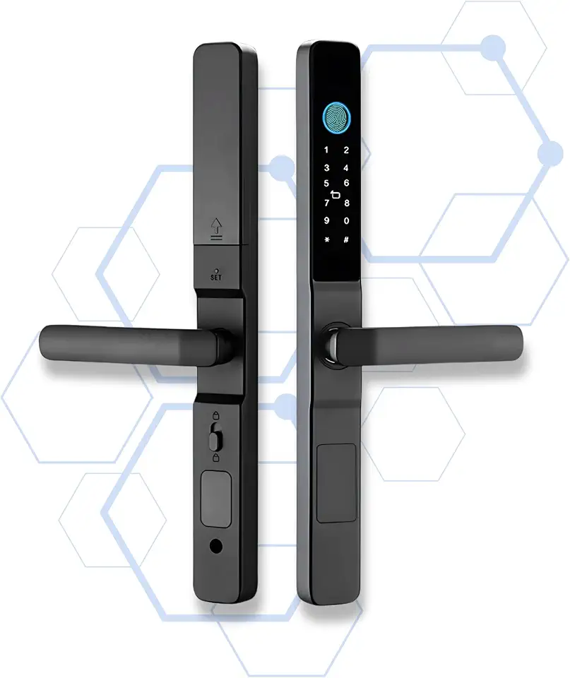 ProlockBR® Fechadura Digital Eletrônica Inteligente H3 IP65 | Wi-Fi 2.4G, Biometria, Senha, Cartão, App Tuya Smart e Chave Mecânica – Super Slim, Black Piano, Portas de Alumínio, Vidro e Madeira