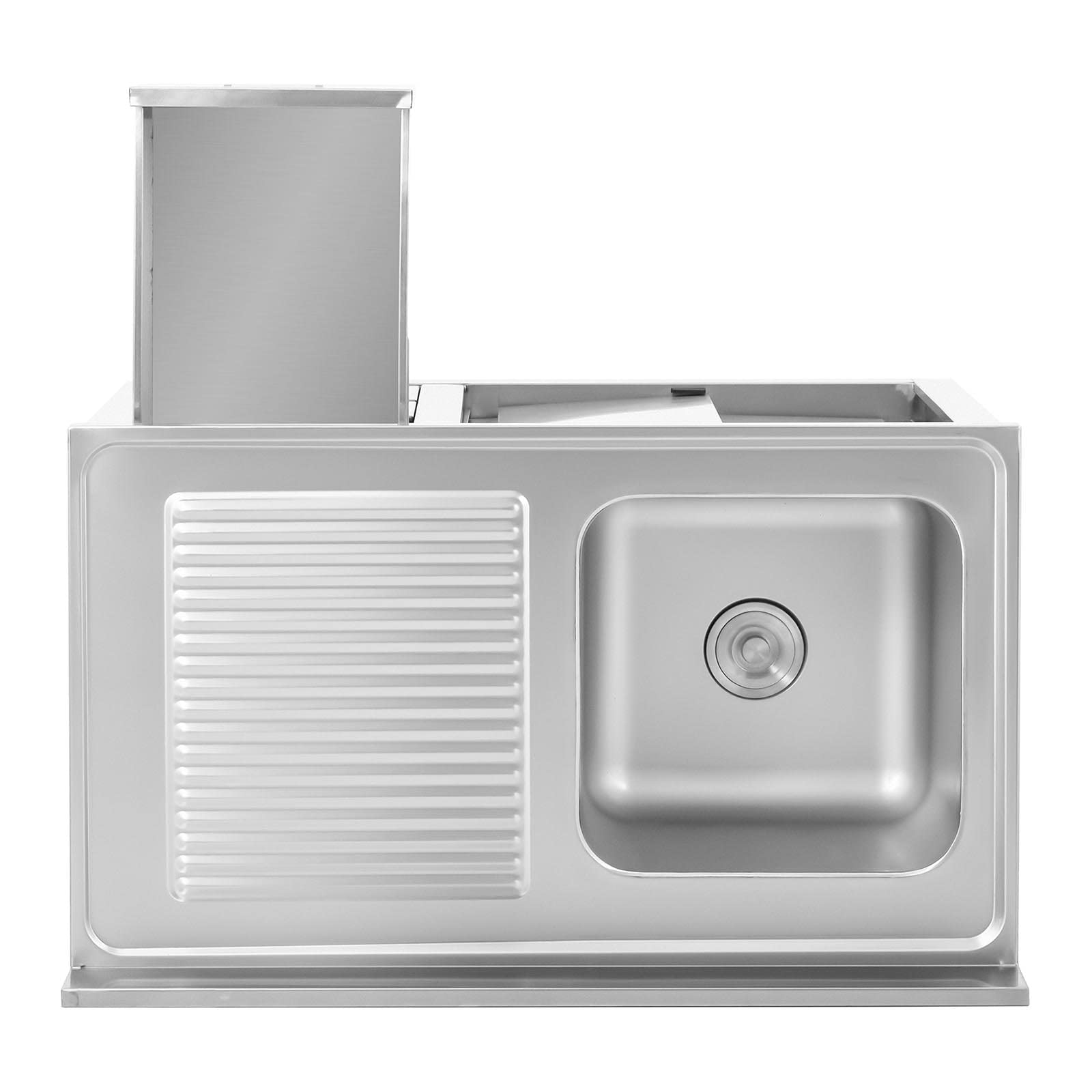 Royal Catering Fregadero Industrial de Cocina RC-IKS10 (Cuba: 400 x 400 x 300 mm, Con armario, Fabricado en acero inoxidable)