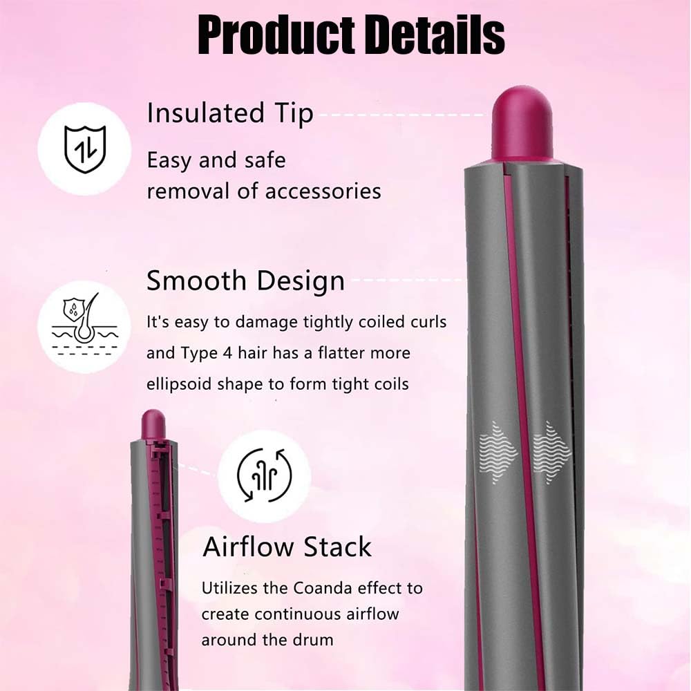 1 paio di barili lunghi da 20 mm per arricciacapelli Dyson Airwrap Styler per Dyson HD01 HD02 HD03 HD04 HD07 HD08 HD15 HD16 con 2 adattatori, conversione asciugacapelli in ferro arricciacapelli