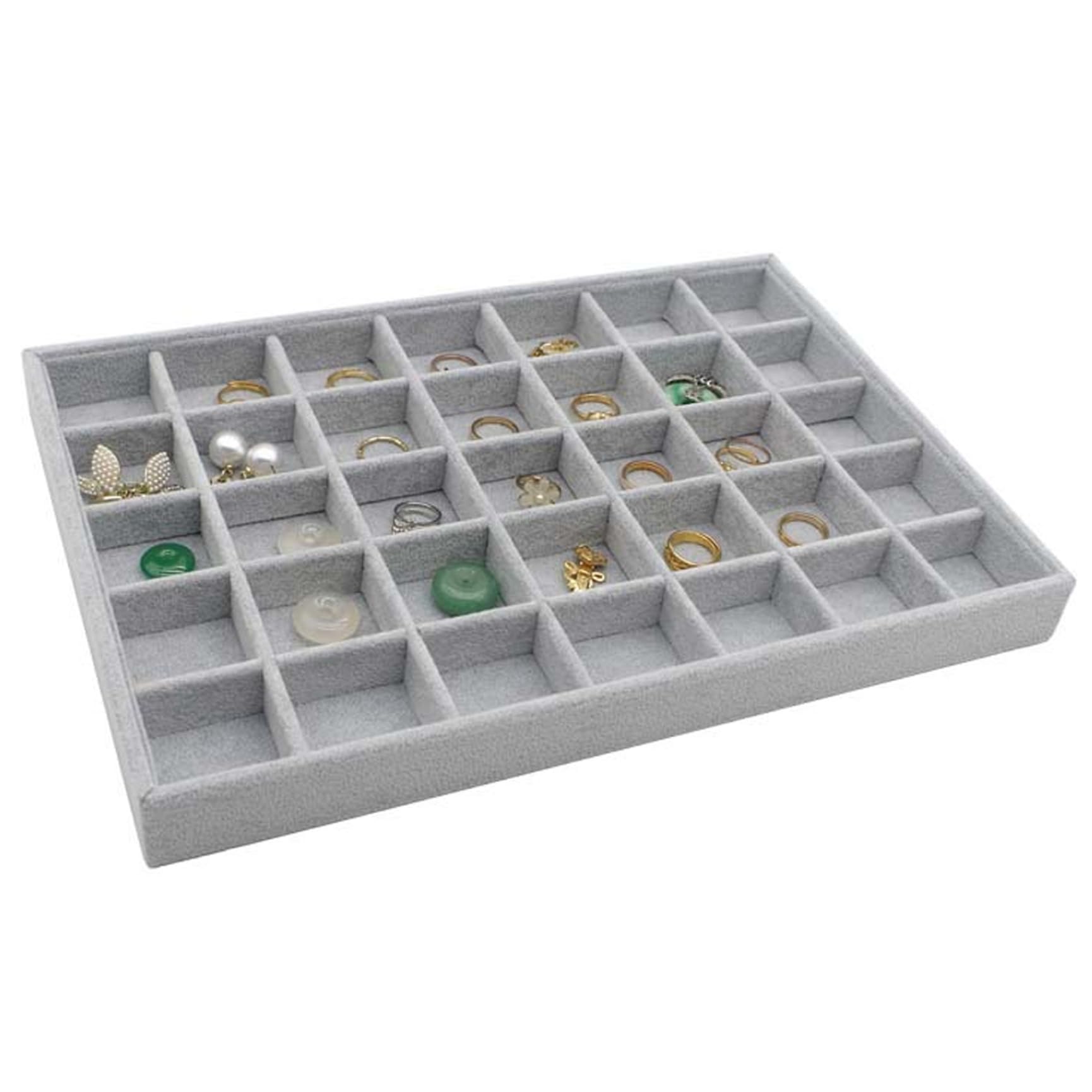 Plateau bijoux velours anti-rayures pour tiroir et comptoir