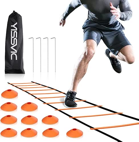 YISSVIC Agility Ladder and Cones 20 Feet 12 Adjustable Rungs