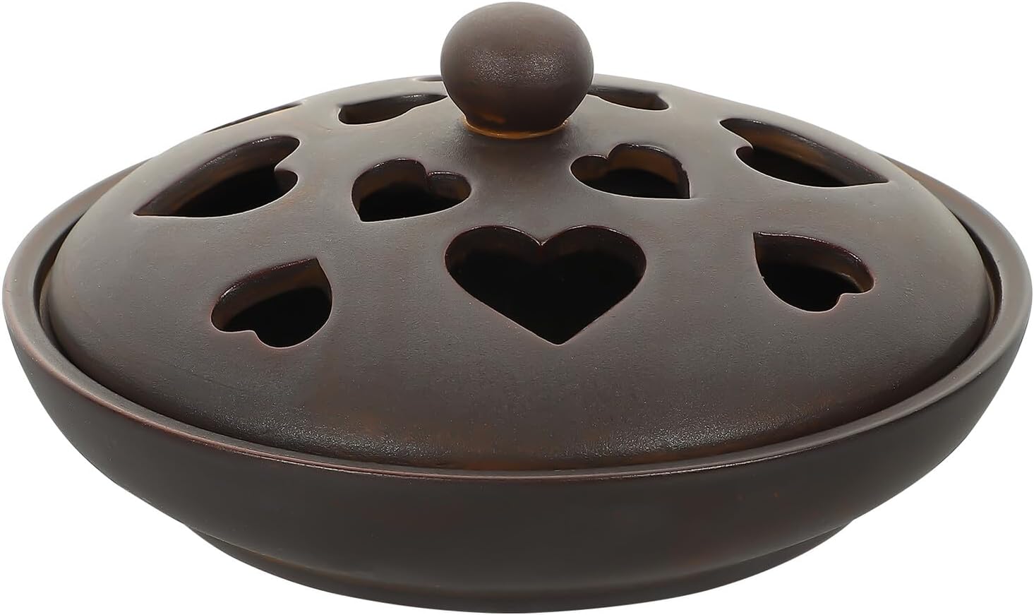 Ceramic Incense Holder Vintage Style Indoor Incense Burning Base Home Aroma Therapy Burner with Red Heart Accent Suitable for Meditation and Home Décor