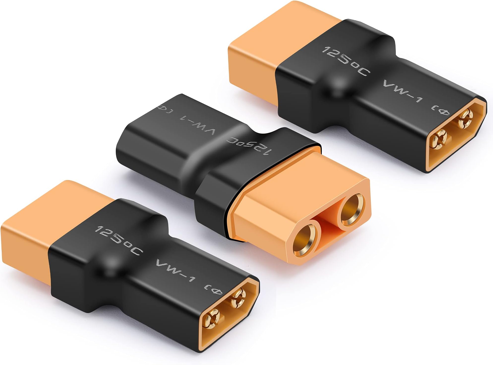 KCRTEK3PCS XT60 Male to XT90 Female Adapter, XT60 to XT90 Adapter, Wireless RC LiPo Battery Connectors