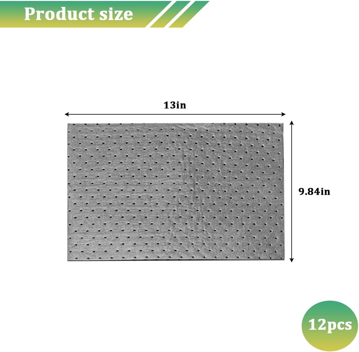 12PCS Car Oil Absorbent Pads, 13" x 10" Reusable Waterproof Weight Dimpled Vehicle Garage Oil Spill Absorbent Mat, Absorbs Soaks Grease Mat, Universal Auto Accessories
