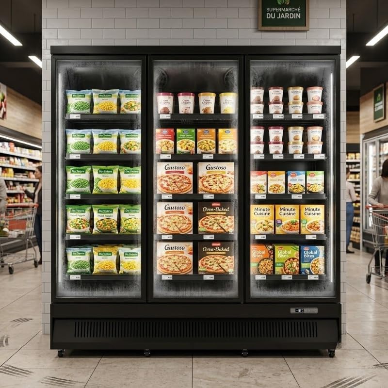 Générique Vetrina refrigerata negativa Libre-Service 1450L – 3 porte a battente – Congelatore