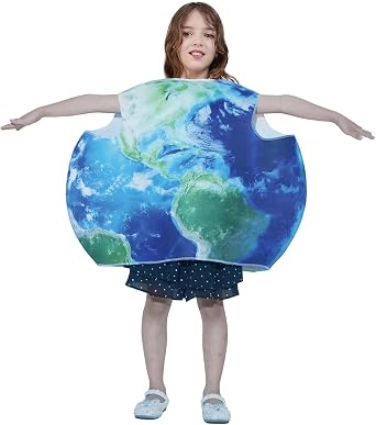Earth Costume Kid Cosplay Fun Blue Earth Tunic Girls Boys Planet Costume Halloween Party