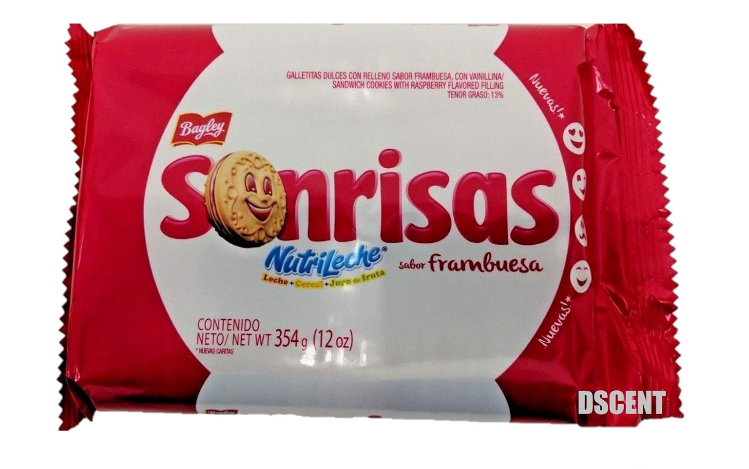 Galletitas Sonrisas Frambuesa 3 X 118 Gr
