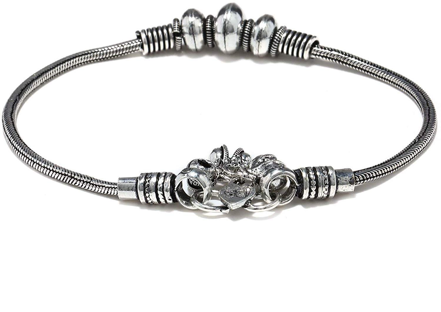 praanjal Traditional Indian Anklet | Tribal Boho Silver Plated Anklet - Single Piece | Handmade Jewelry-picture-16