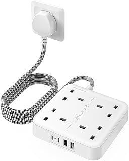 LENCENT Extension Lead with 4 Way Outlets