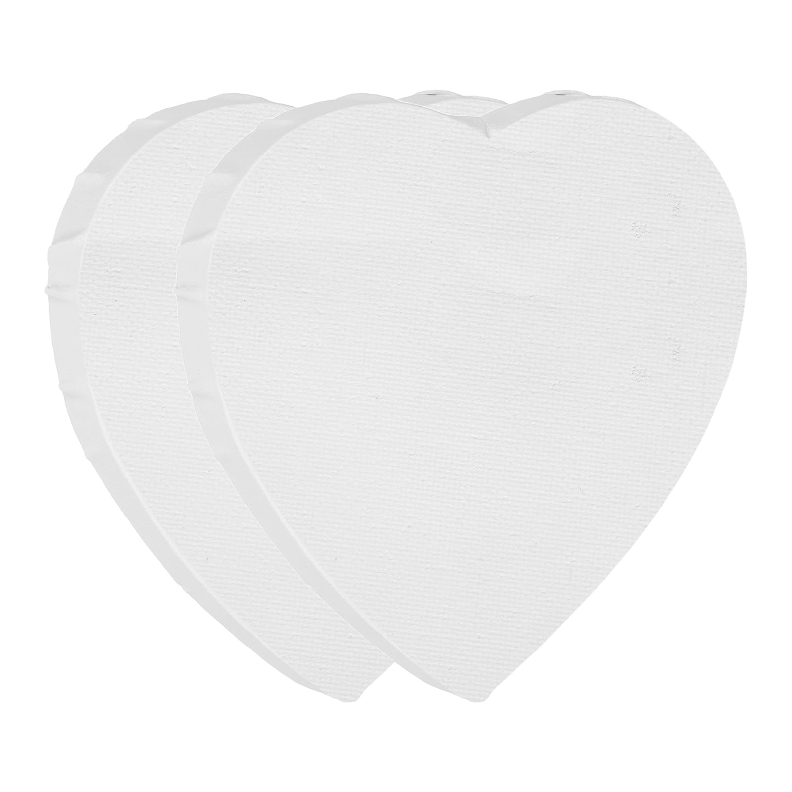 PATIKIL 2 Pcs Heart Shape Stretched Board, 15cm x 15cm Blank Painting Board Panels Cotton Stretched Canvas for Painting Acrylic Oil Creative Art Projects, White