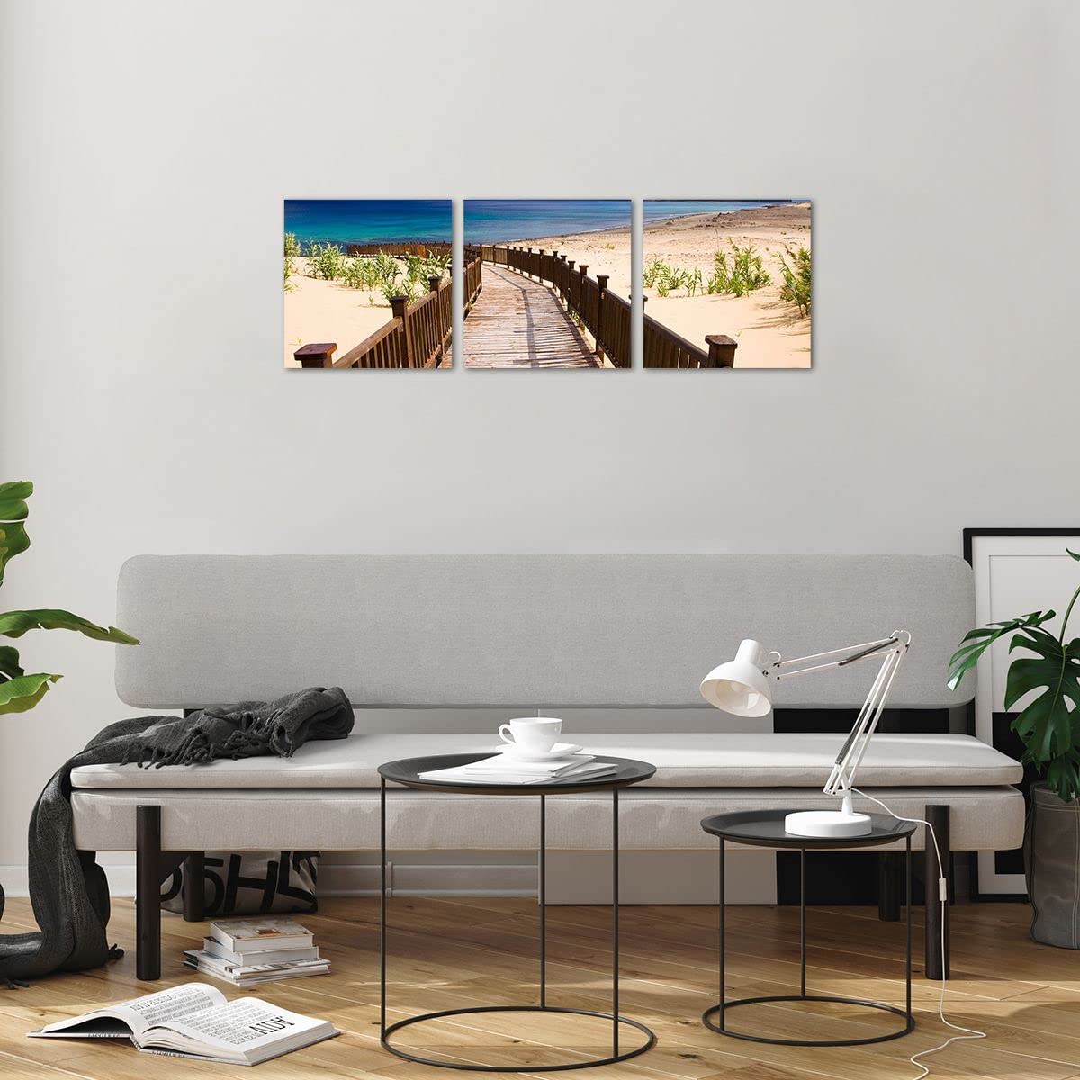 Tableau Sur Verre Mer Et Plage - Déco Murale Panoramique 90x30 Cm - Cadre Verre Salon Chambre