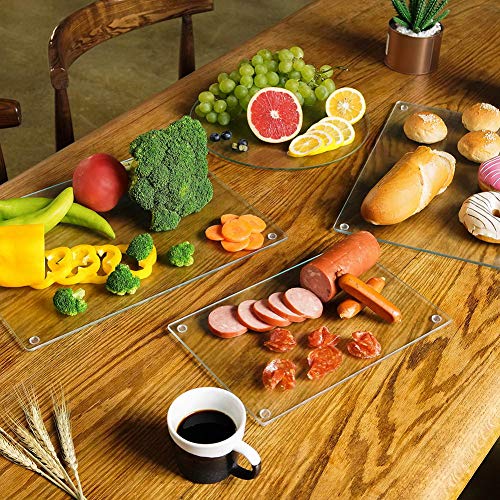 Set de 4 tablas redondas de vidrio templado para cocina miniatura 2