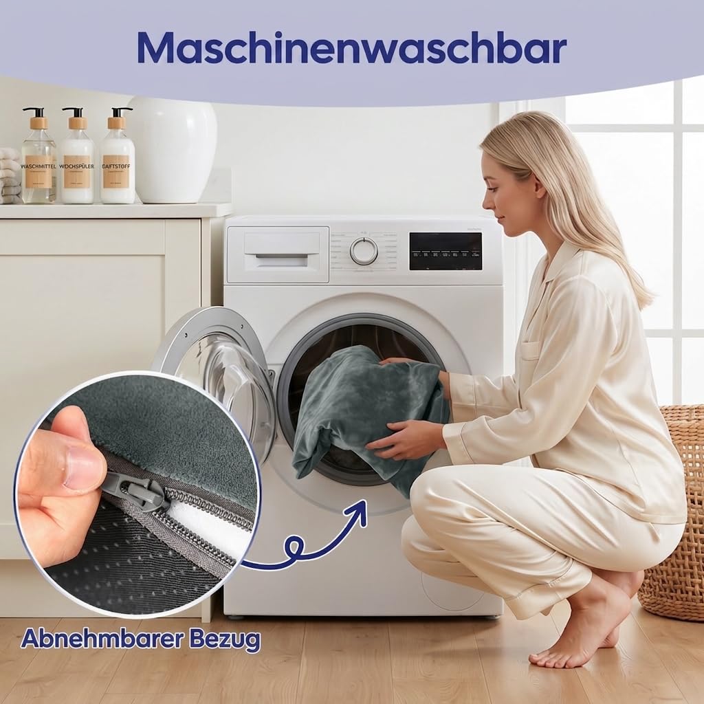 2-in-1 Venenkissen, Ergonomisches Beinkissen zum Hochlagern Grau | Schaumstoff Kniekissen bei Schwellungen Sowie nach Hüft- und Knöchel Operationen – mit Waschbarem Bezug und Tragegriffen