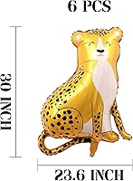 Vista 70 de 9 Pcs Zebra Elephant Jungle Safari Balloons Foil Helium Monkey Lion Zebra Giraffe Leopard Crocodile Bee Fox Shaped Animal Balloons for Wildlife