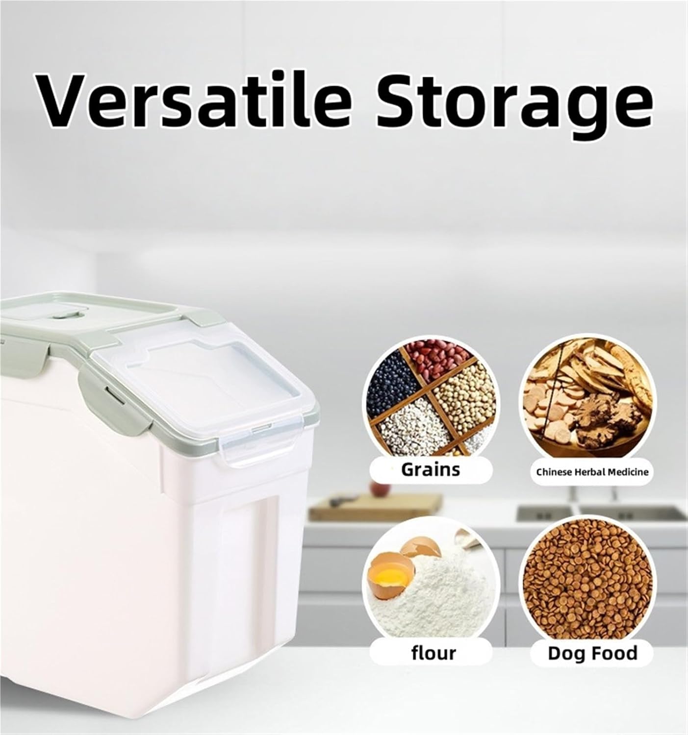 Wcxixo Pet Food Storage Container, Dog Food Bin,Cat Food Container Jar with Airtight Plastic Lid, Resistant Dry Food Dispenser for Dog Cat Bird and Other Pet Food Storage