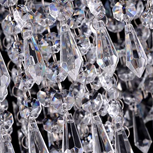 Image of GA Crystal Glass Chandelier /Ceiling Light with 1 Led Light for Living Room, Restaurants, Hotels (Width: 9 inch) - 1 Led Light Color: Warm White 2 Watts, Pencil