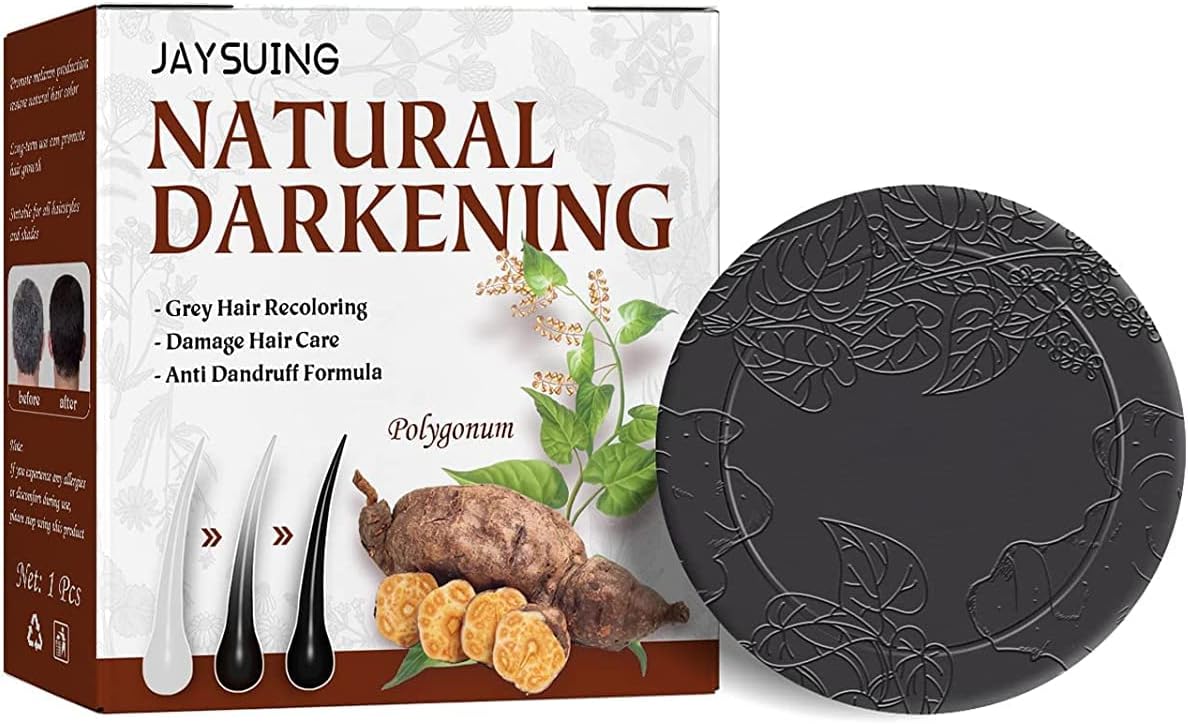 New Black Hair Darkening Shampoo Bar, Natural Organic Conditioner and Repair Essence, Volumizing & Moisturizing, Black Hair Shampoo