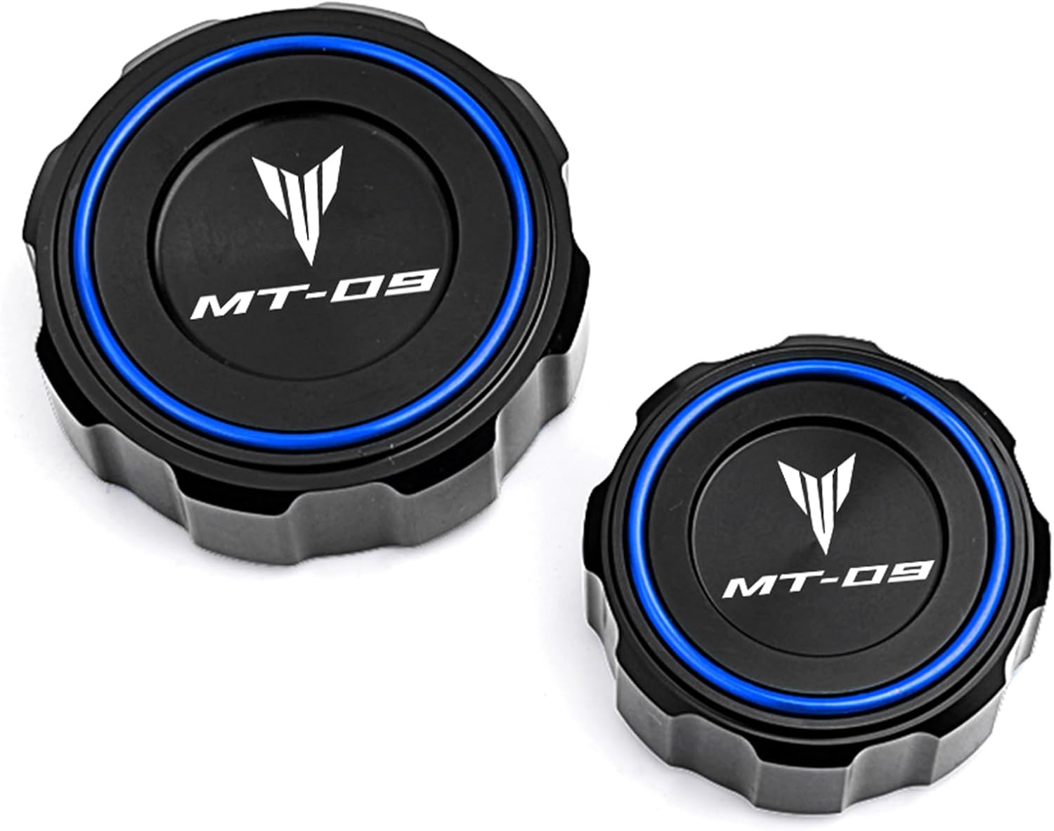 Compatible With 2026 MT09 accessories MT 09 2025 MT09 SP 2021-2026 MT-09 Tracer 9 GT CNC Motorcycle Rear Front Brake Fluid Reservoir Cover Cap (Blue)